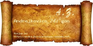 Andrejkovics Zágon névjegykártya